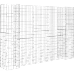 vidaXL H-förmiger Gabionen-Pflanzkorb Stahldraht 260x40x180 cm