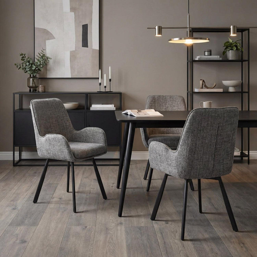 Marlow Home Co. Fabric Armchair Grey 85cm H X 56cm W X 60cm D