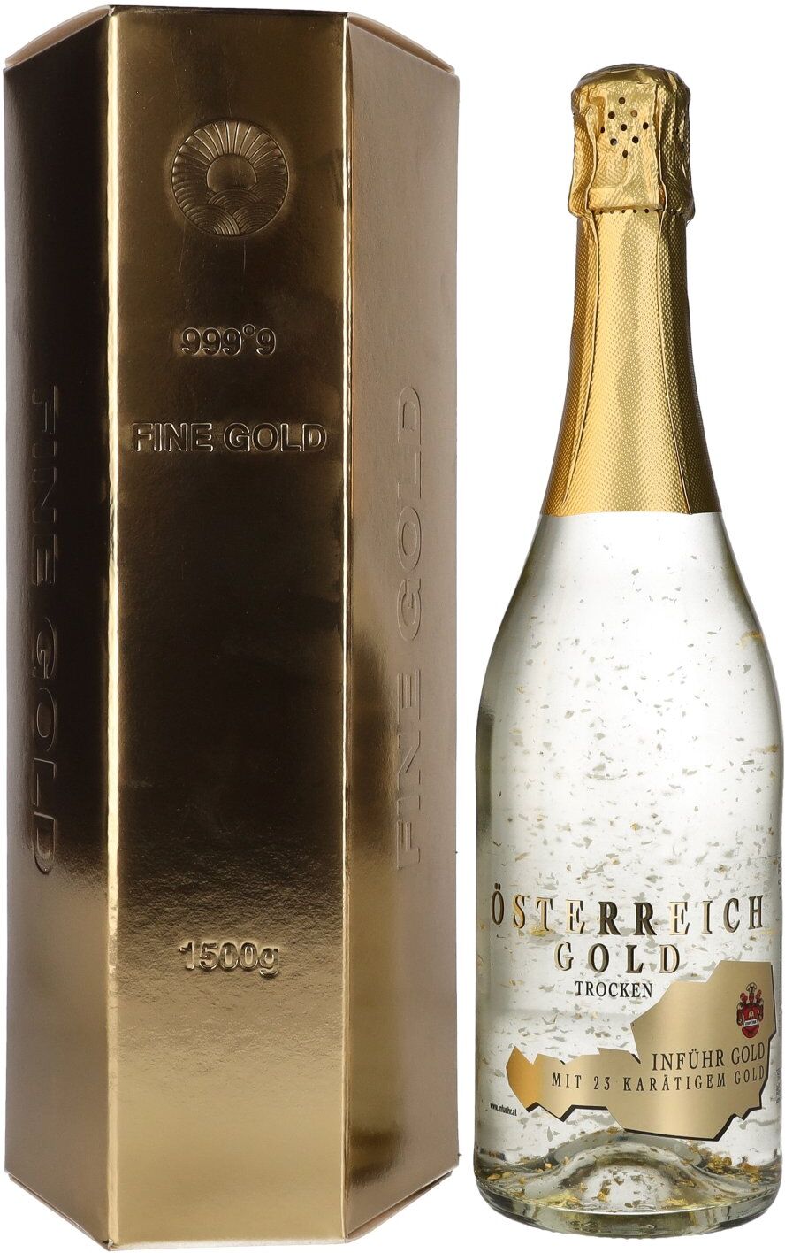 Wein- und Sektkellerei Inführ Österreich Gold - mit 23 Karat Blattgold 9,5% Vol. 0,75l in Geschenkbox