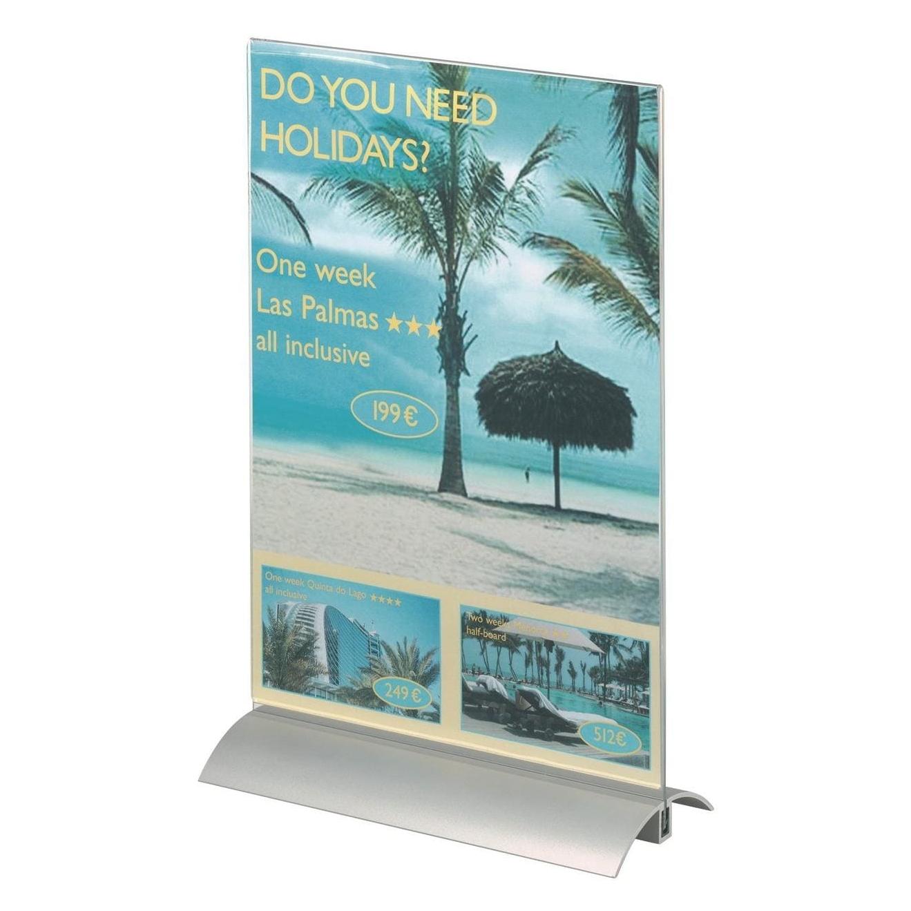 Durable Tischaufsteller, Acryl mit Aluminiumfuss (A5) (858819)