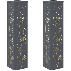 vidaXL Solar LED Weg Licht 2 pcs Anthrazit Kalt gewalzter Stahl