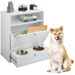 Relaxdays Hunde-Futterschrank, Futternapf Zubehör