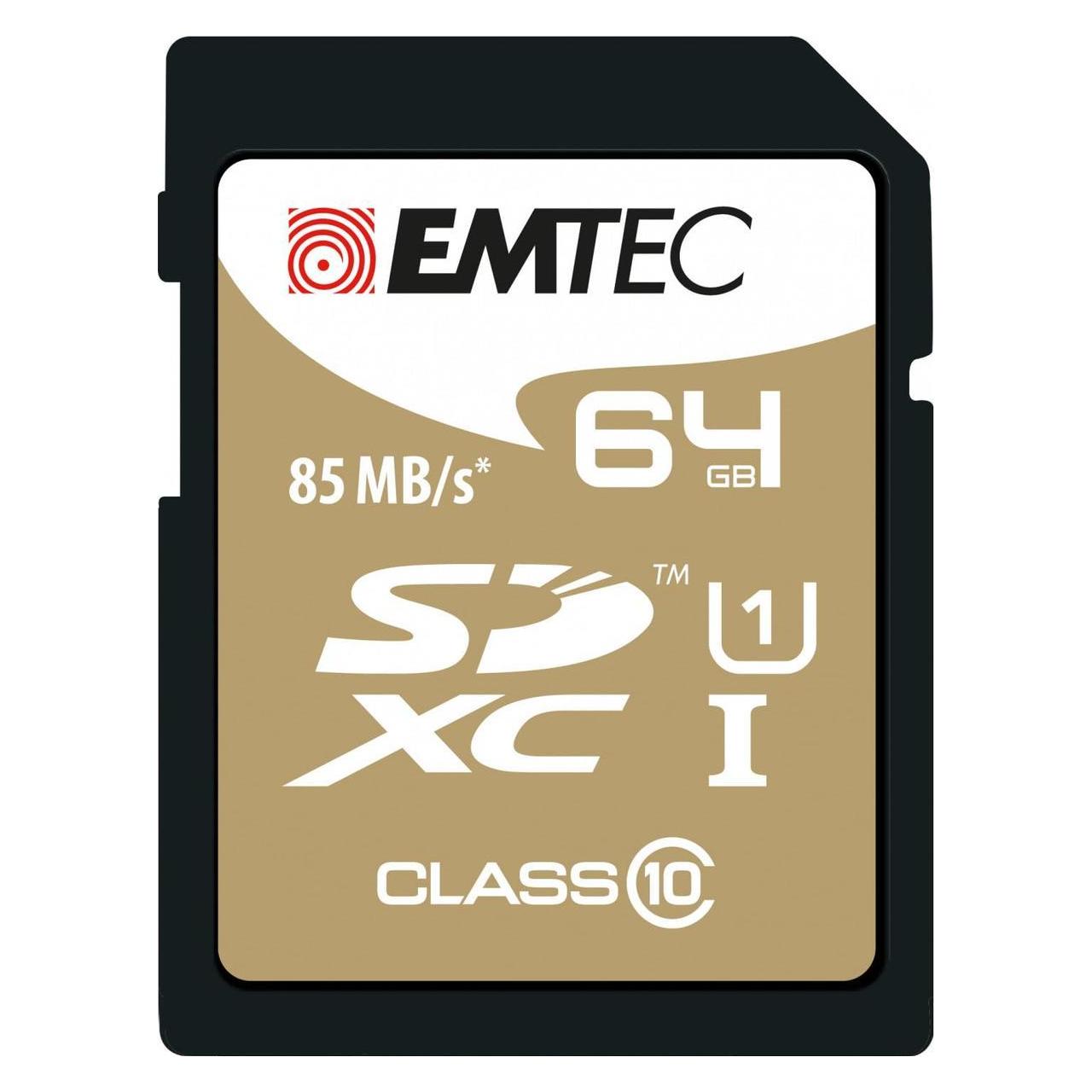 Emtec Gold+ Flash-Speicherkarte (64 GB, SDXC, U1, UHS-I) (ECMSD64GXC10GP)