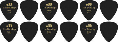 Dunlop Celluloid Black Pick Thin