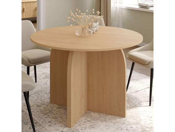 Table à manger ronde fixe - IDMARKET - EDITH - Bois - 6 personnes - 110 cm