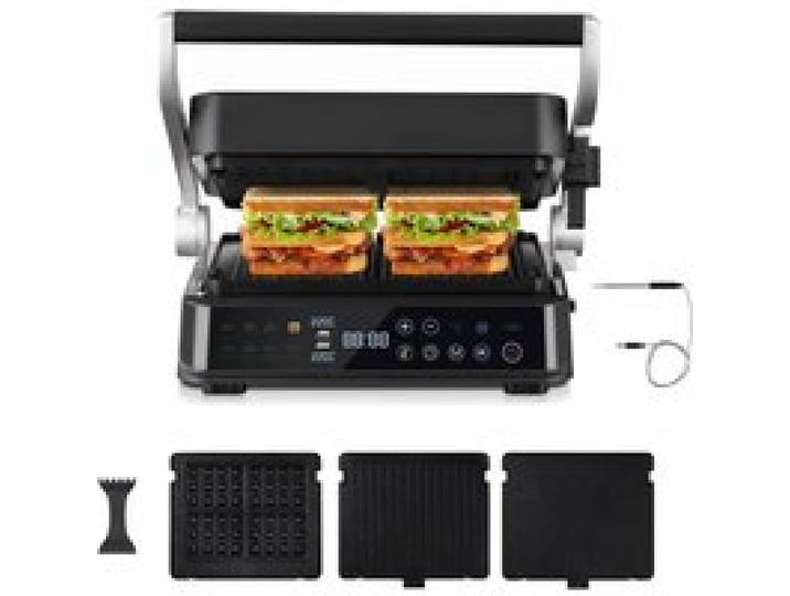 Xl Grill De Contact 4-En-1 Avec Capteur De Température & Grillboost 280 °C – Grill Électrique 2000 W Avec 6 Programmes