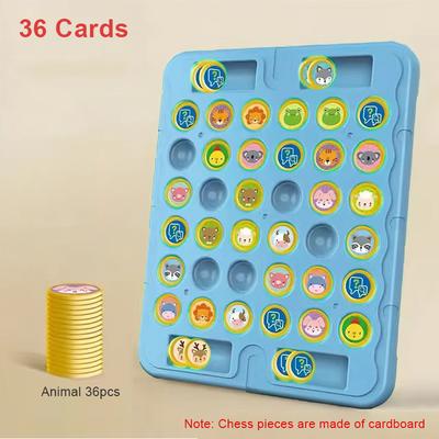 Multisell Products Hub Interactive Animal Flip Chess For Kids Educational Parent Child Game For Concentration And Observation blue Animal