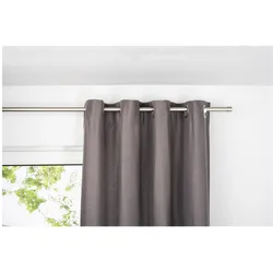 Ondeco Ösenschal Blickdicht Schals Gardinen Öse Ösengadine Vorhänge 1er Set Farbe: Grau, Größe: 135x245 cm