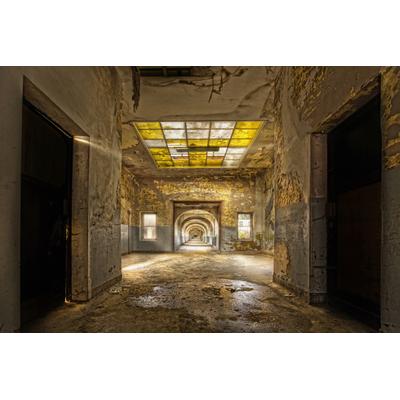 Fototapete PAPERMOON "Photo-Art PAUL BOOMSMA, LABYRINTH-SCHULE", bunt, B:4,5m L:2,8m, Vlies, Tapeten