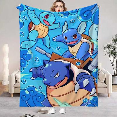 Shop Station Pokemon Squirtle Throw Blanket Soft Anime Fleece Flannel Bed & Sofa Blanket blue 29.53 39.37 In