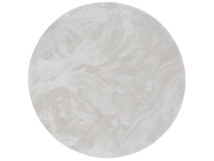Tapis en fausse fourrure rond uni gris 160x160 cm