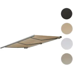 Elektrische Kassettenmarkise HWC-H27, Markise Vollkassette 6x3m ~ Polyester creme, Rahmen grau