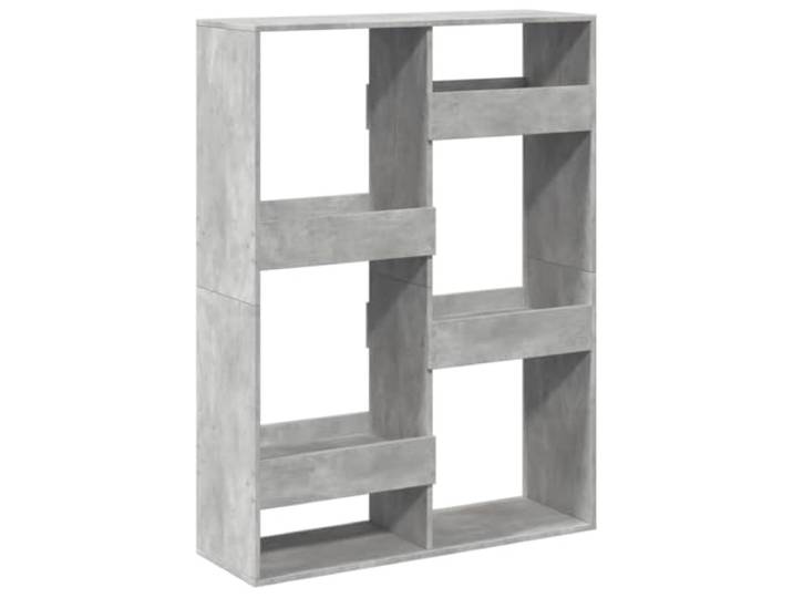 GFMGUEMV Raumteiler Betongrau 100x33x135 cm Holzwerkstoff mit 6 Fächern, vielseitiges Regal für Bücher, Zeitschriften und Deko, Pflegeleichte Oberfläche, praktische Ergänzung für jedes