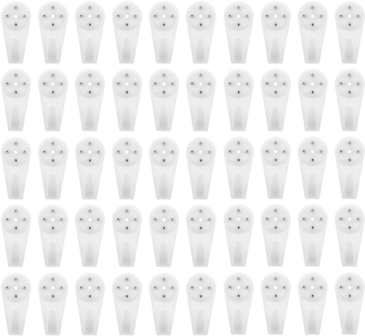 Haakjes 50 stuks Wit Wandplaathangers voor decoratieve platen en muurkunst 40 x 19 mm