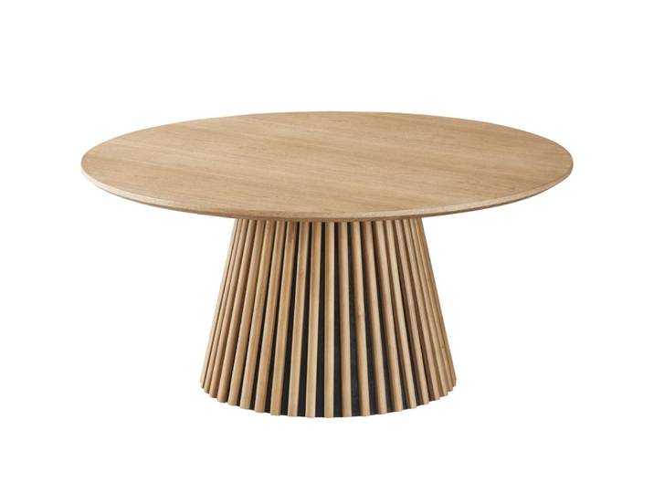 Table basse ronde en bois piètement cannelé ø80 cm