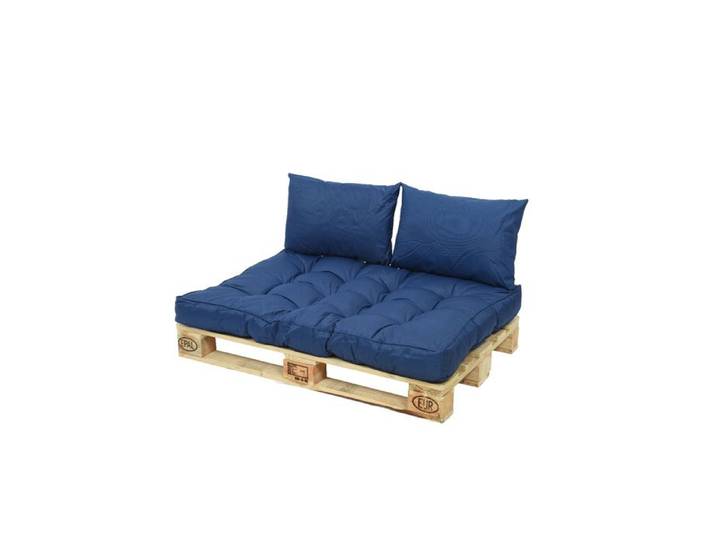 Ensemble coussin d'extérieur palette bleu - Jardideco