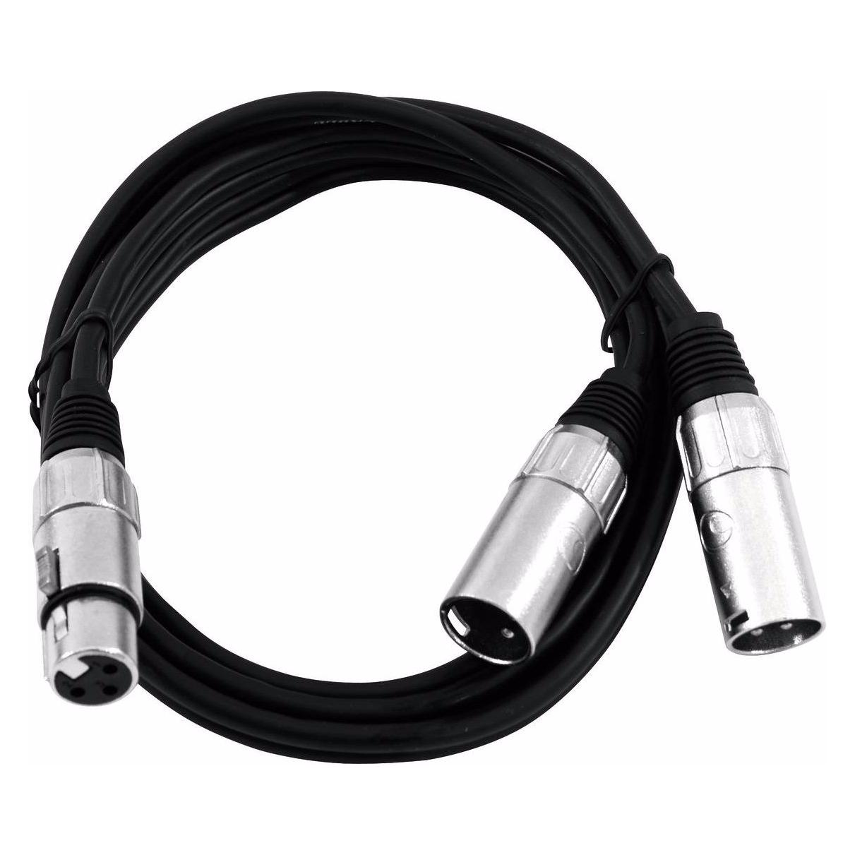 Omnitronic Adapterkabel XLR(F)/2xXLR(M) 1m sw (1 m, XLR Kabel) (30225204)