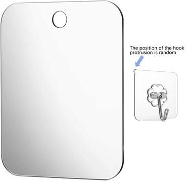 Fusion Finds Portable Anti Fog Shower Mirror With Suction Cup For Shaving, Makeup & Travel Bathroom Use 1pc