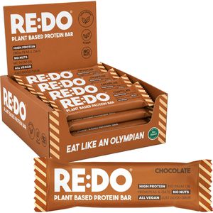 REDO Proteinriegel Plant Based Protein Bar, 18 Riegel, Chocolate, je 60 g, pro Riegel 12 g Protein