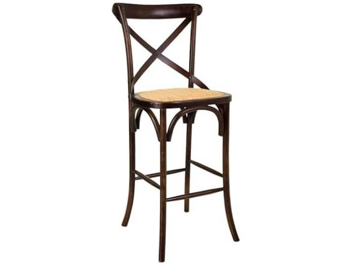 Tabouret en bois et rotin - WANDERLUST DECO - Vintage - Réglable en hauteur - Marron