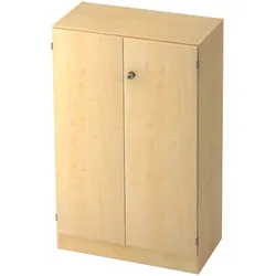bümö office Aktenschrank abschließbar, Büroschrank klein aus FSC-Holz, 80cm breit in Ahorn - abschließbarer Schrank, Büroschrank abschließbar, Büro