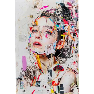 Glasbild KARE DESIGN "Artsy Portrait 80x120cm", farbe bild(er): bunt, B:80cm H:120cm T:0,4cm, Glas, Polypropylen, Bilder
