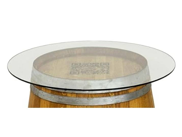 Temesso Glasplatte für Weinfass - Tischplatte aus Glas in verschiedenen Größen ab Durchm (D: 90 cm)