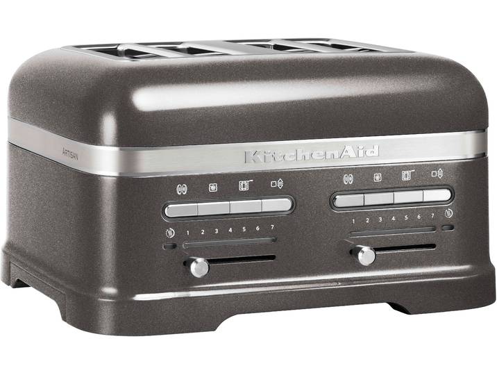 KITCHENAID Toaster Artisan 5KMT4205EMS MEDALLION-SILBER , silber (medallion, silber), B:34,8cm H:20,5cm T:30,4cm, Toaster, mit Sandwichzange, Toaster