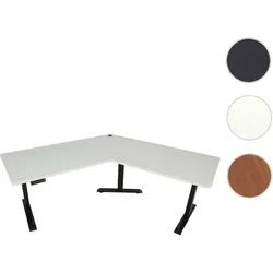 Schreibtisch HWC-D40, Computertisch, 120° elektrisch höhenverstellbar ~ weiß, schwarz