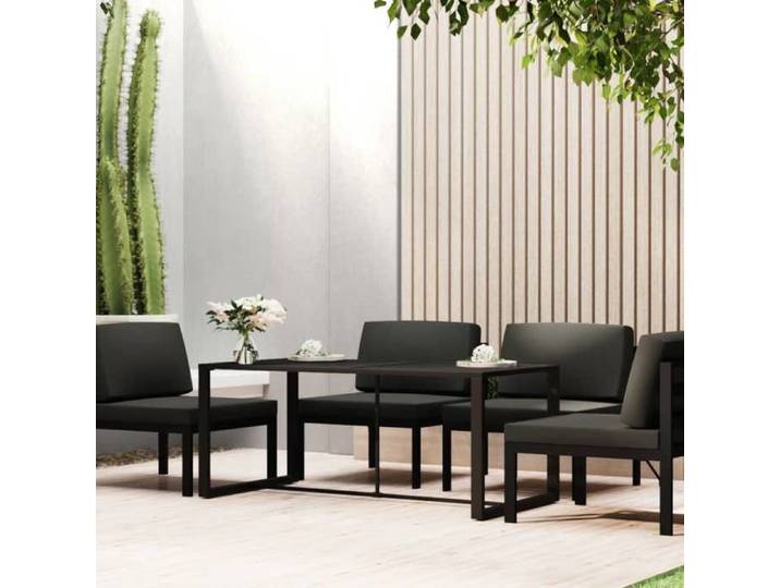Automne/hiver  Anthracite Table à dîner d'extérieur Anthracite 120x60x66cm Aluminium - Hauteur:66cm Nove6997201