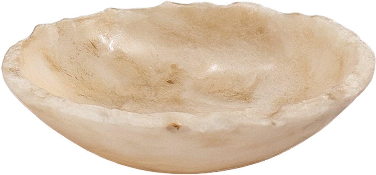 PTMD Draya Onyx White Organic Round Shaped Bowl Big