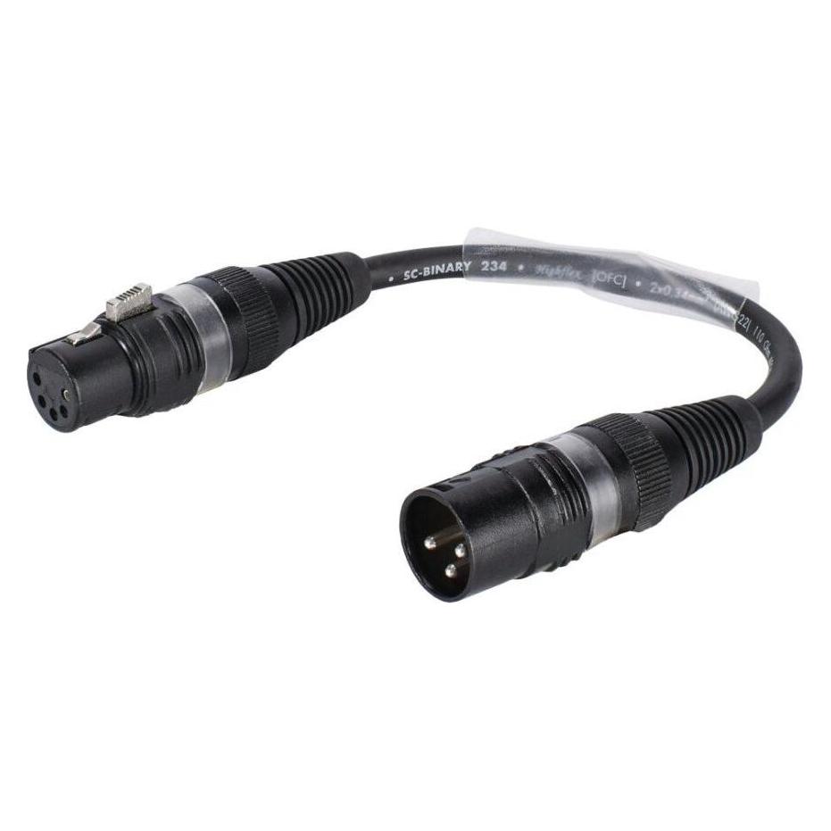 Sommer Cable Adapterkabel 3pol XLR(M)/5pol XLR(F) sw (0.15 m) (3030741L)