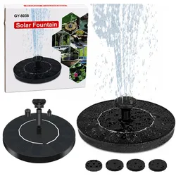 Solarbetriebener Gartenbrunnen für Teiche, 4 Düsen, 180 l/h
