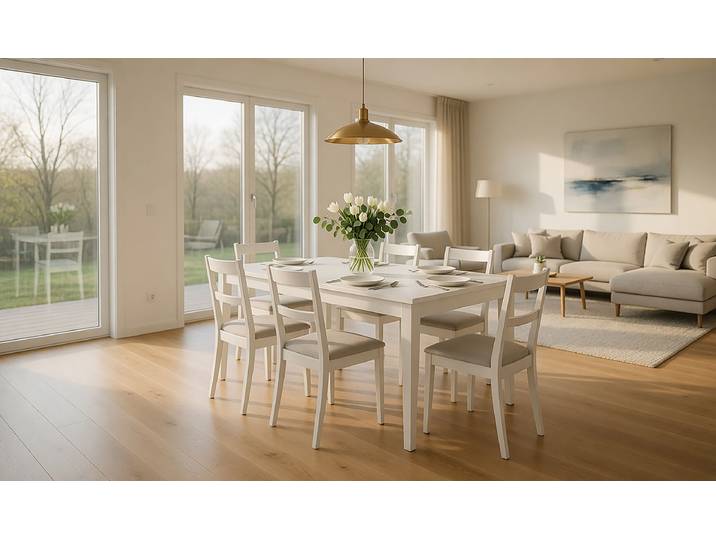 Table 180cm Blanc/Pin blanc