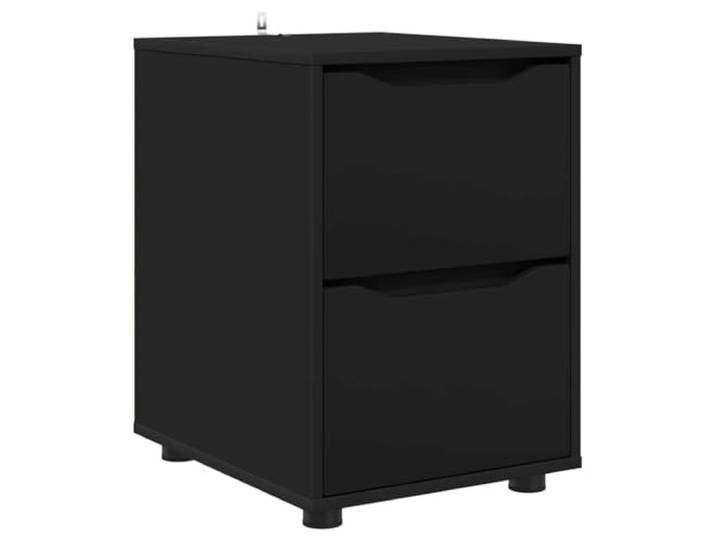 HGFDVCMR Beistellschrank Schwarz 40x48x57cm Kommode mit 2 Schubladen Kompakter Nachttisch für Schlafzimmer und Wohnzimmer. Bietet praktischen Stauraum dank leichtgängiger Schubladen.