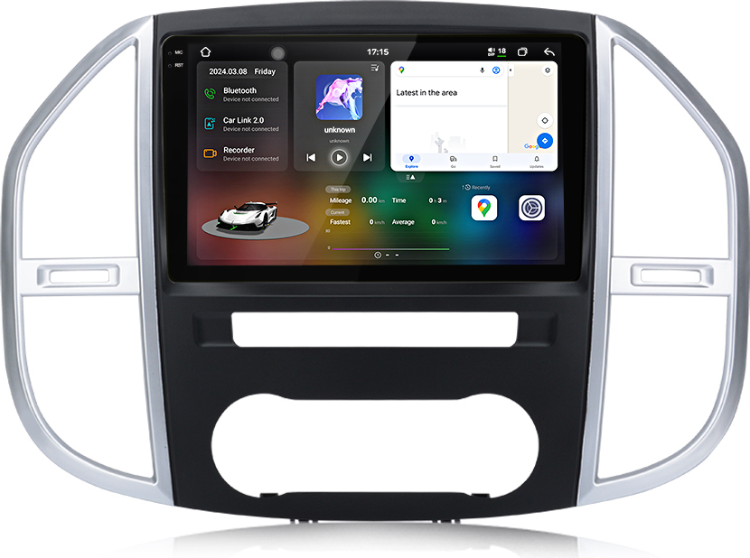 2K 10.36"Android 15 Autoradio 8+256GB 8-Kern Für Mercedes Benz Vito W447 2014-2022 CarPlay Android Auto GPS Navi WIFI 4G BT DAB+ SWC