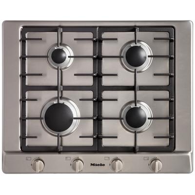 MIELE Gas-Kochfeld, silber (silberfarben), B:65cm H:3,5cm T:51,5cm, Kochfelder, Besonders sicher – GasStop Funktion