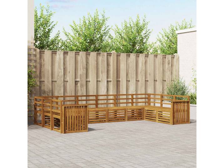 vidaXL Outdoor-Sofagarnitur 10 stk. Natur