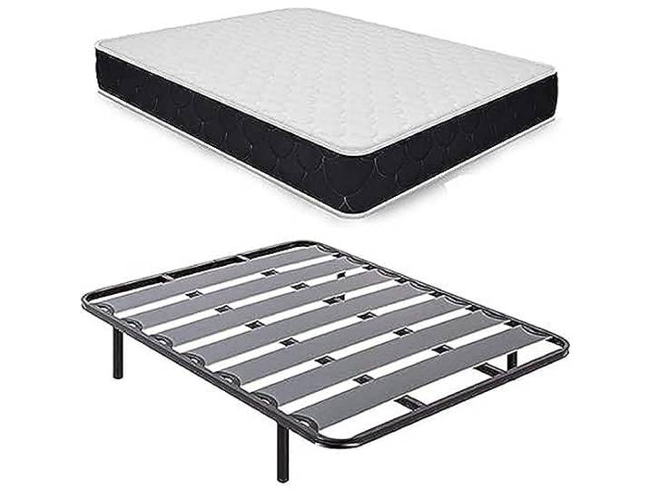 Duérmete Online Spar-Set mit viskoelastischer Matratze, Pocket Visco + Lattenrost breit + Füße verschraubt, 90 x 190 cm