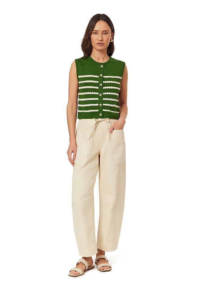 Scotch & Soda Strickweste in Grün/ Creme - L