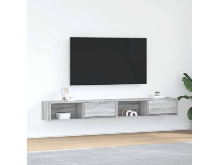 HEFZGDB TV-Schränke 2 STK. Grau Sonoma 100x31x25,5 cm Holzwerkstoff Wandmontage Stauraum Möbel