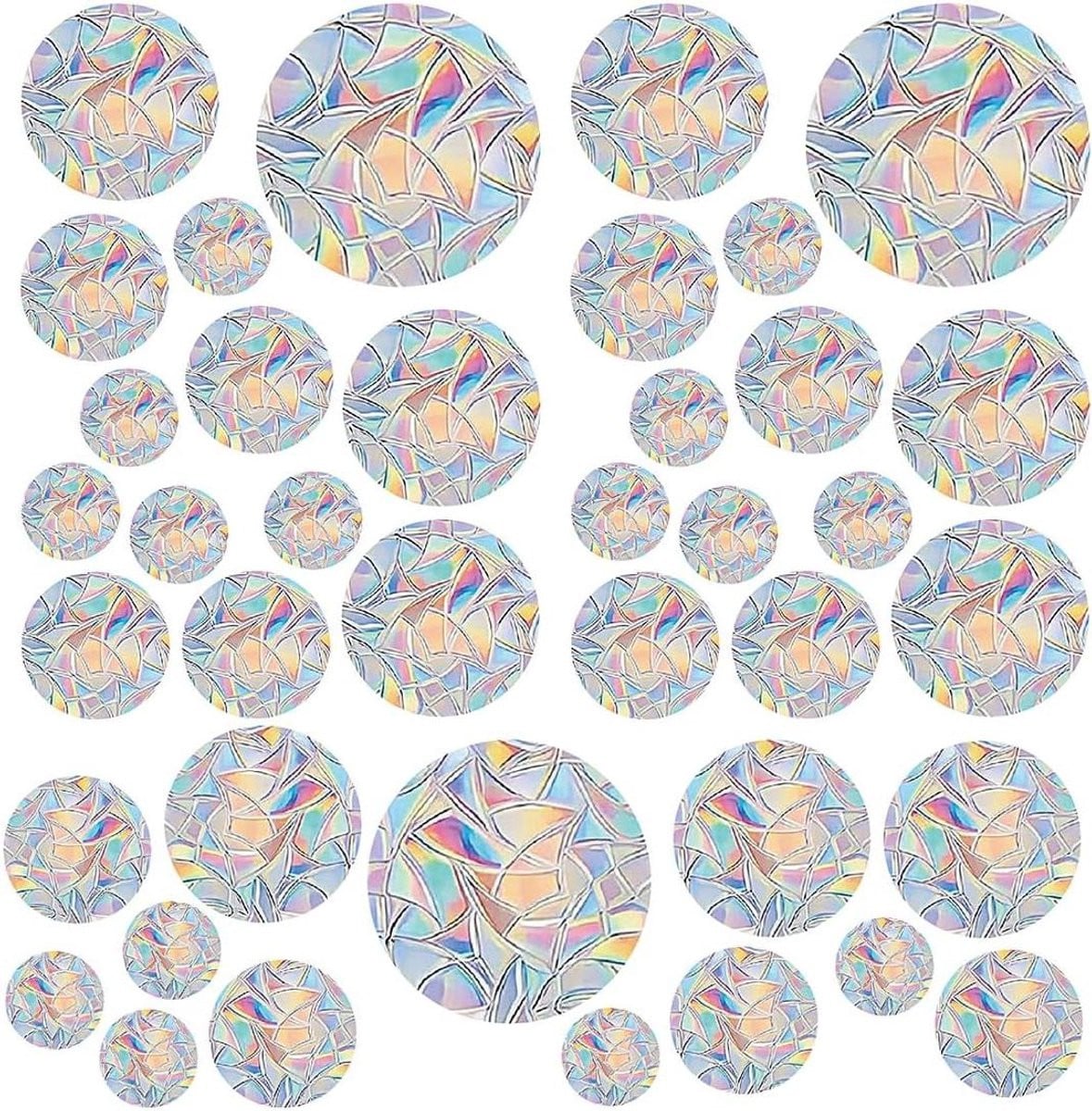 36 stuks Raamstickers voor Vogelbescherming met Regenboogprisma Effect - Multicolor