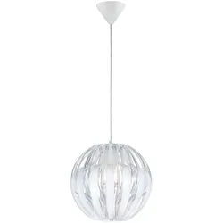 Pendelleuchte Pendellampe Hängeleuchte Esstischlampe Wohnzimmer, Höheverstellbar, transparent weiß, 1x E27 Fassung, DxH 30x150cm