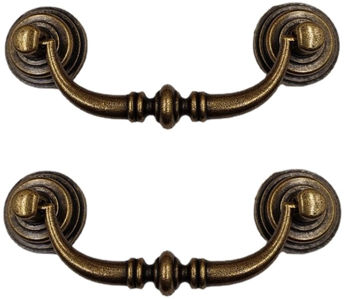 Solidchoice - 2 stuks Vintage kast handgrepen - 125mm - Antieke messing ladeknoppen