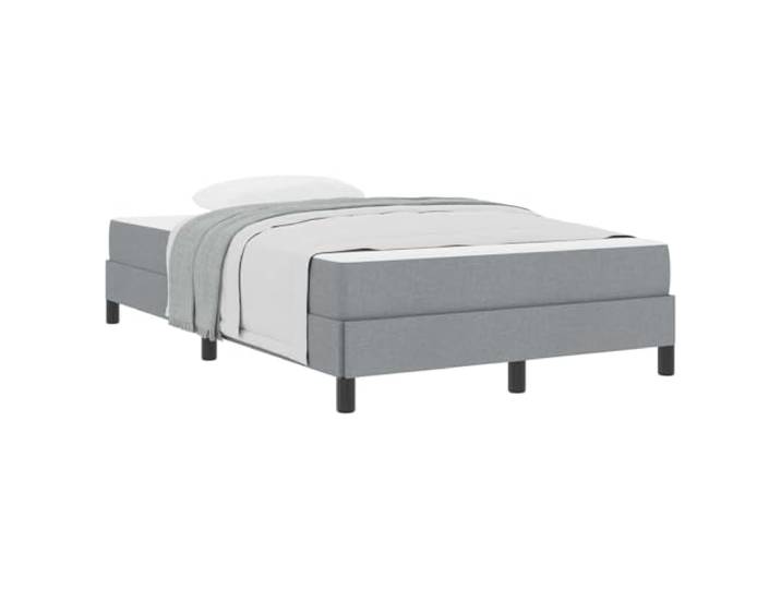 PUGYNBK Boxspringbett, Grau, 120 x 190 cm, mit Matratze Taschenfederrost, Holz- und Metallrahmen, atmungsaktive Polsterung, minimalistisches Design
