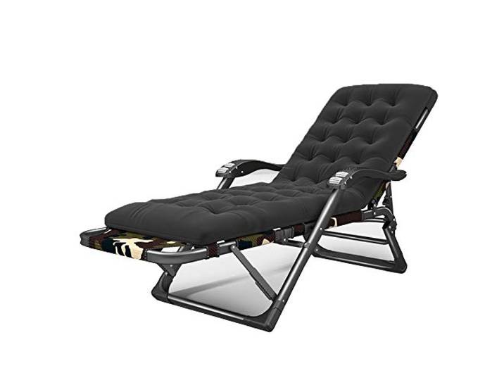 SDGBCXD Klappstuhl, Klappbare, tragbare Chaiselongue mit abnehmbarem, weichem Kissen(Camouflage 02,with D Mattress)