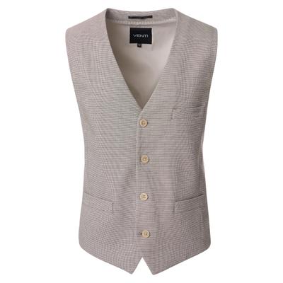 Anzugweste VENTI "VENTI Anzugweste uni", Herren, Gr. 54, beige (670 braun), 69% Polyester, 29% Viskose, 2% Elasthan, Westen Anzugweste