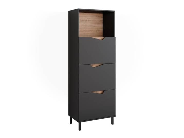Vicco Kommode Marelle, Anthrazit/Artisan, 60 x 169.5 cm mit 4 Fächern, zur Aufbewahrung von Kleidung und Haushaltsgegenständen