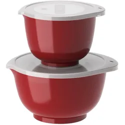 Rosti NEW Margrethe-Set 4-teilig 1,5 + 3 L Rot, Schüssel + Schale, Transparent, Rot
