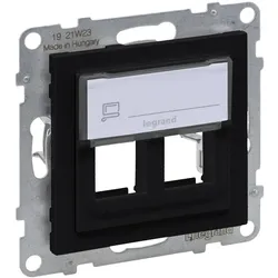 Legrand 765802 SEANO 2-fach Adapter für Key-Stone Datendosen, Farbe: Schwarz lackiert